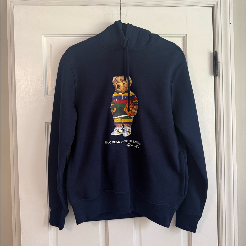Polo by Ralph Lauren Navy Hoodie with Polo Bear Graphic Men can be unisex